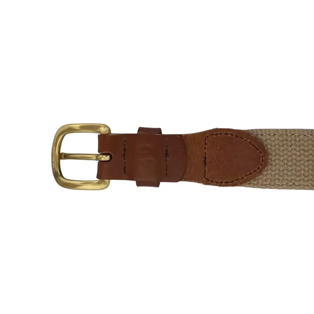 Leather Man Ltd. Neautical Crab Embroidered Brown Leather Brass Buckle Size 40